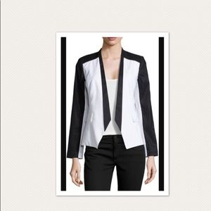 🆕paperwhite white-black linen blazer/size …